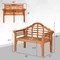 Eucalyptus Wood Folding Patio Bench 49" with Back and Arm Support